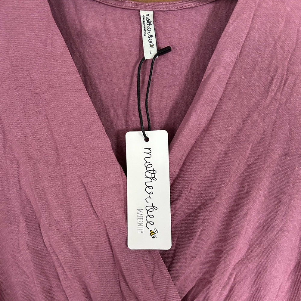 Mother Bee Maternity Wrap Dress in Mauve